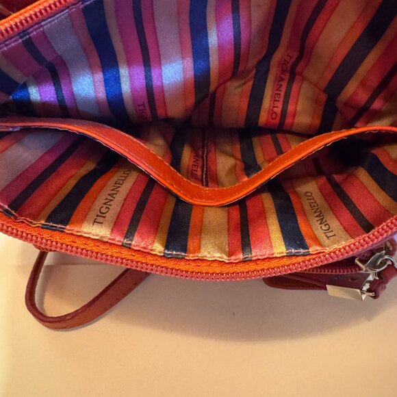 Tignanello Orange Leather Crossbody Purse - Picture 4 of 9